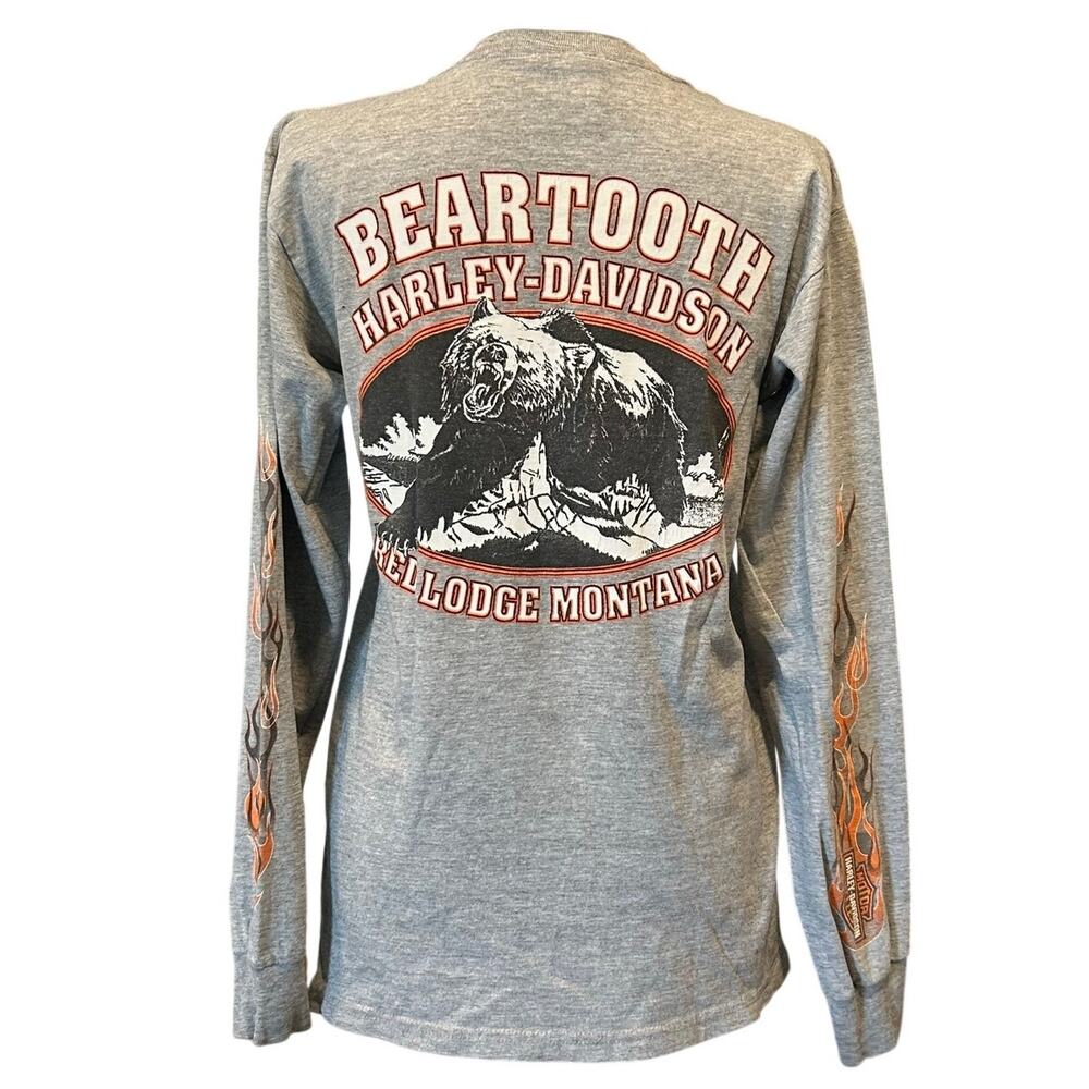 Harley-Davidson Y2K Beartooth Montana Flame Long Sleeve Tee Cowboy Core S - Picture 3 of 16